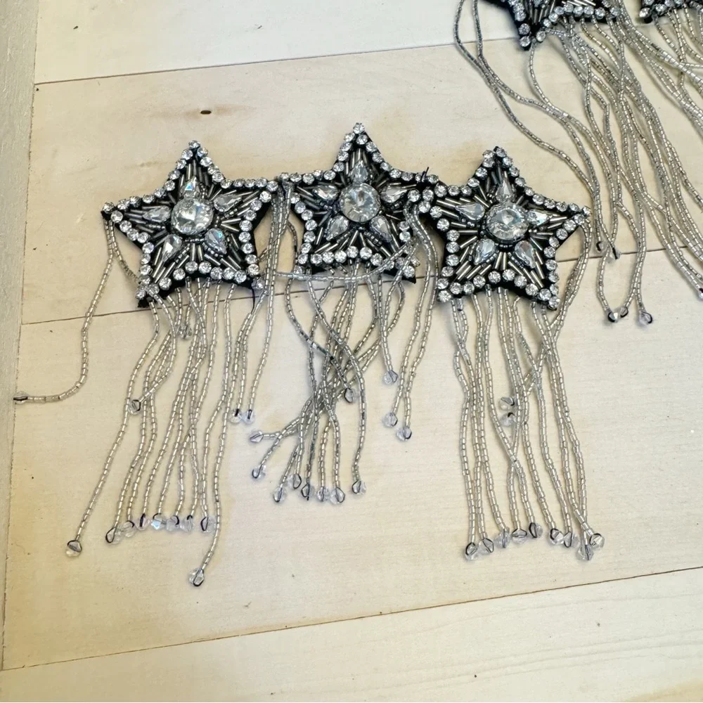 Fashion Embroidery Crown Wing Patch Pentagram Tassel Badge Decorative Patch